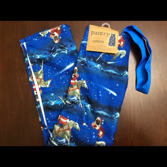 Apron-Christmas Santa Pug riding Unicorn in Space - Picture 2 of 5